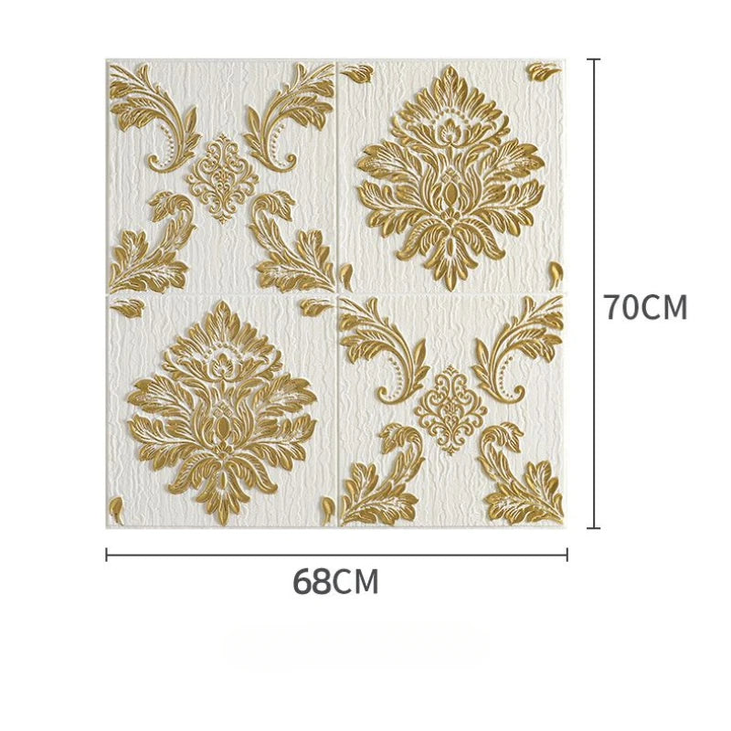 Classic Luxury Wallpaper Self-adhesive Thickened 3D Carving Design Room Decoration Background Stickers Waterproof Moisture-proof