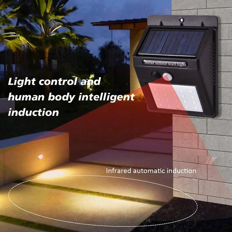 Đèn Tường Năng Lượng Mặt Trời 20LED Cảm Biến Chuyển Động - Daisan Mart