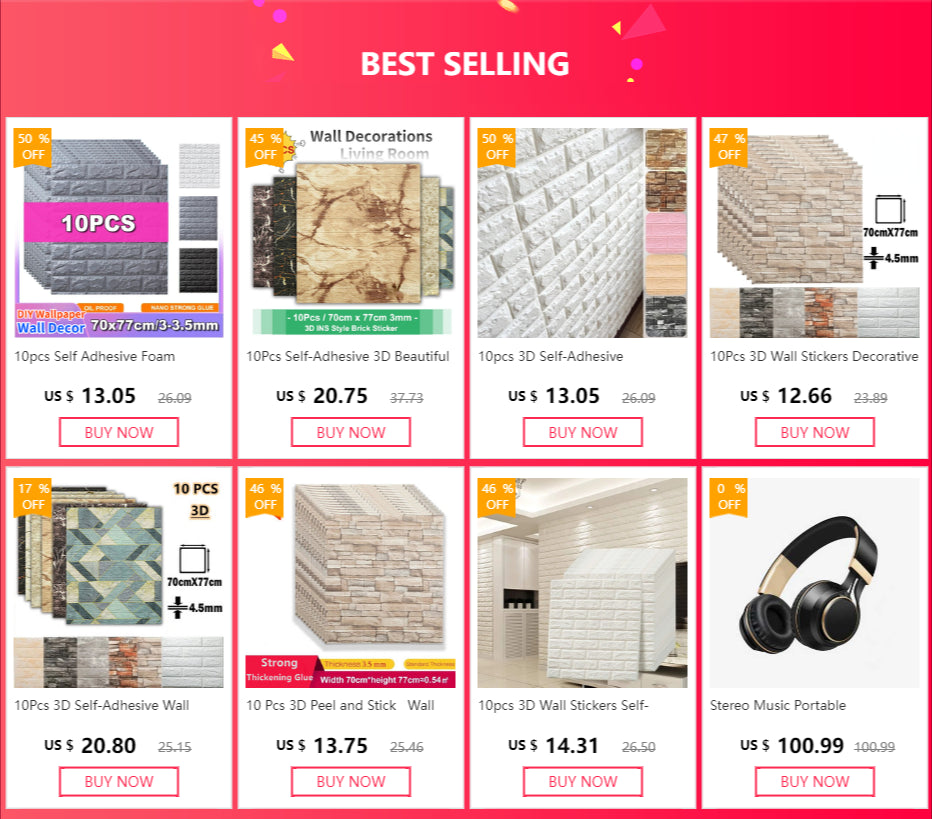 10Pcs Self-adhesive Panel Living Room Background Brick Waterproof Foam Wallpapers Bedroom Wall DIY Luxury Decor 3D Wall Sticker