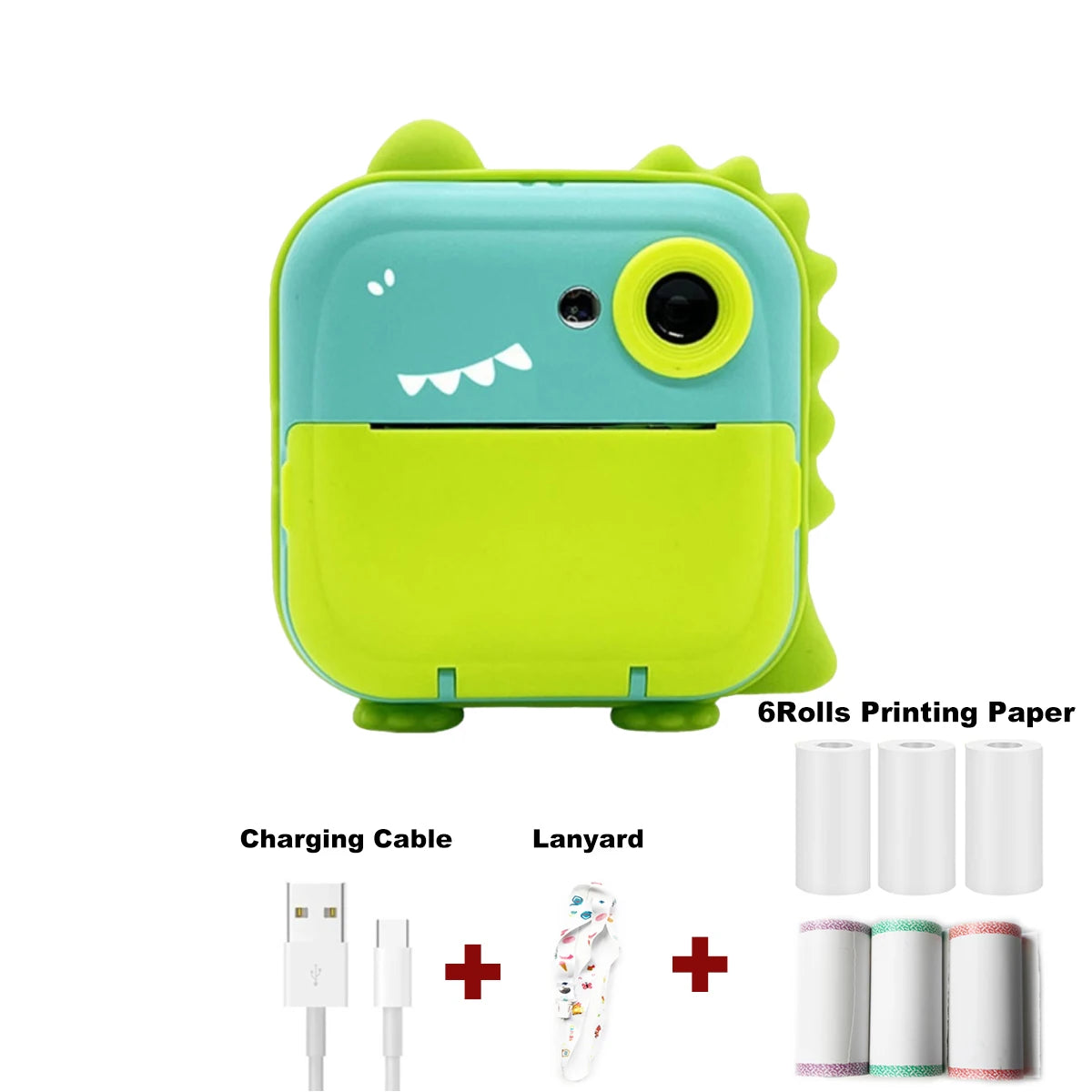 Instant Print Camera for Kids Inkless Sticker Printer for Girls Boys Age 3-12 gift HD Digital Video Cameras Mini Thermal Printer