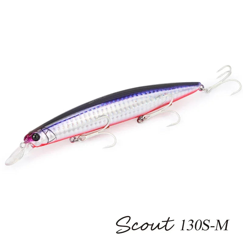TSURINOYA 130S Sinking Minnow Fishing Lure SCOUT 130mm 24g Long Casting Seabass Flounder Artificial Large Sea Fishing Hard Baits