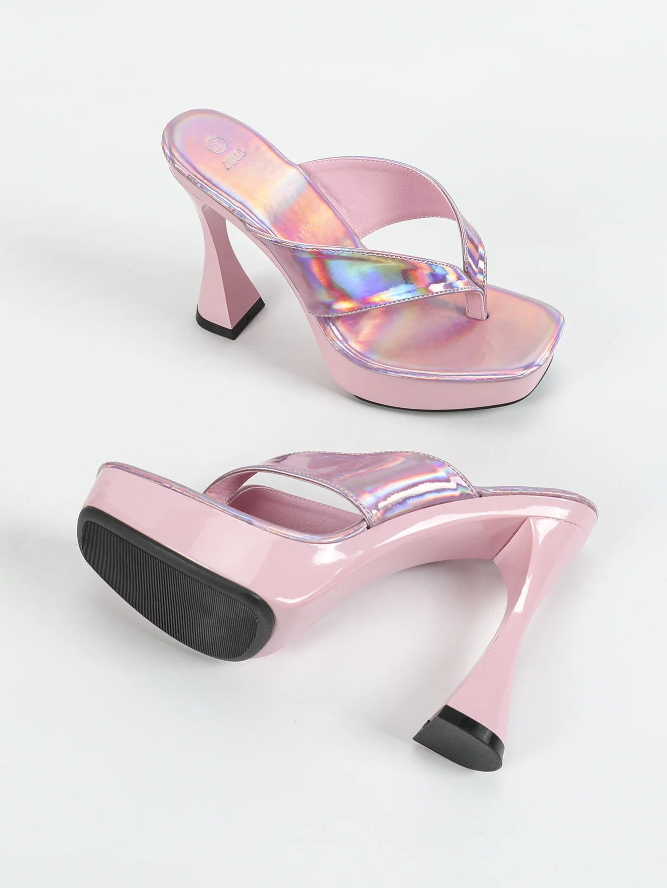 Women's Square Heel Sandals, 12CM Thick Sole Summer