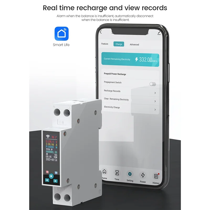 Smart WIFI Circuit Breaker Tuya LCD Electronic Kwh Meter