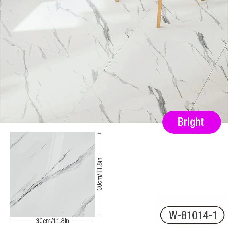 Simulated Marble Tile Floor Sticker PVC Waterproof Self-adhesive for Living room Toilet Kitchen Home Floor Decor 3d Wall sticker