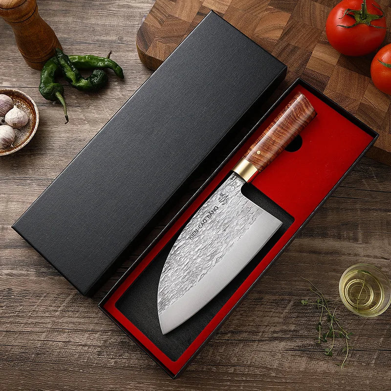 Professional Hand-Forged Kitchen Knives with High-Grade Steel Blades