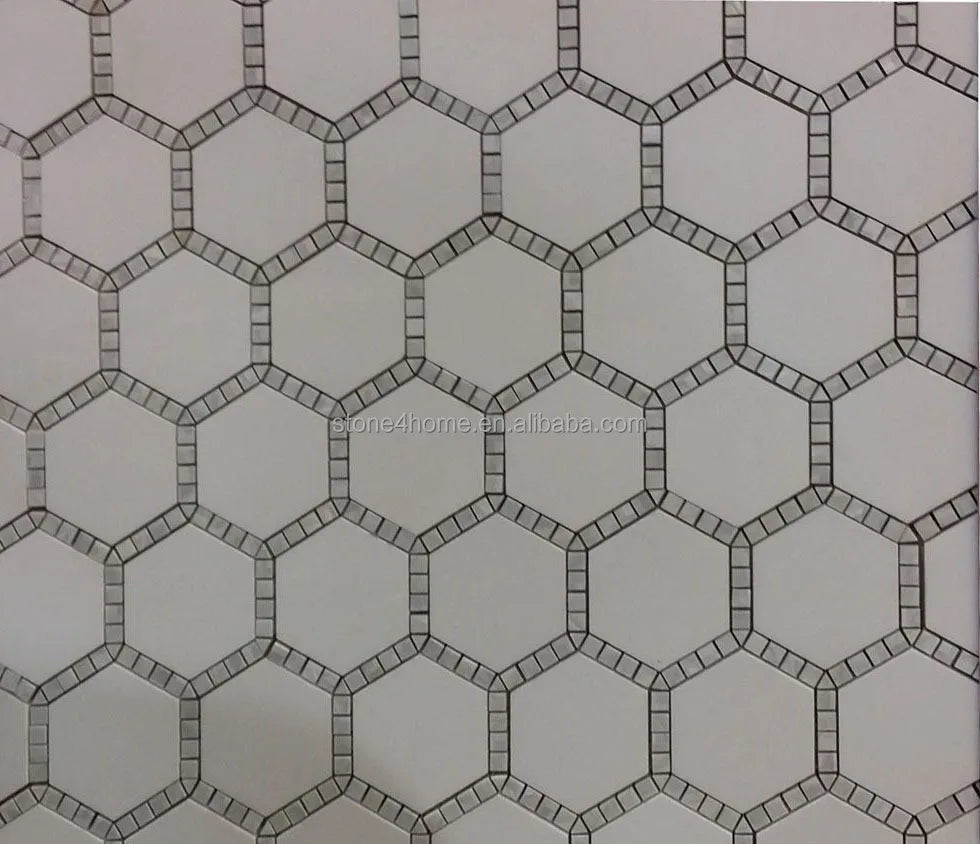 Gạch Mosaic Đá Marble Trắng Trang Trí Tường Sàn