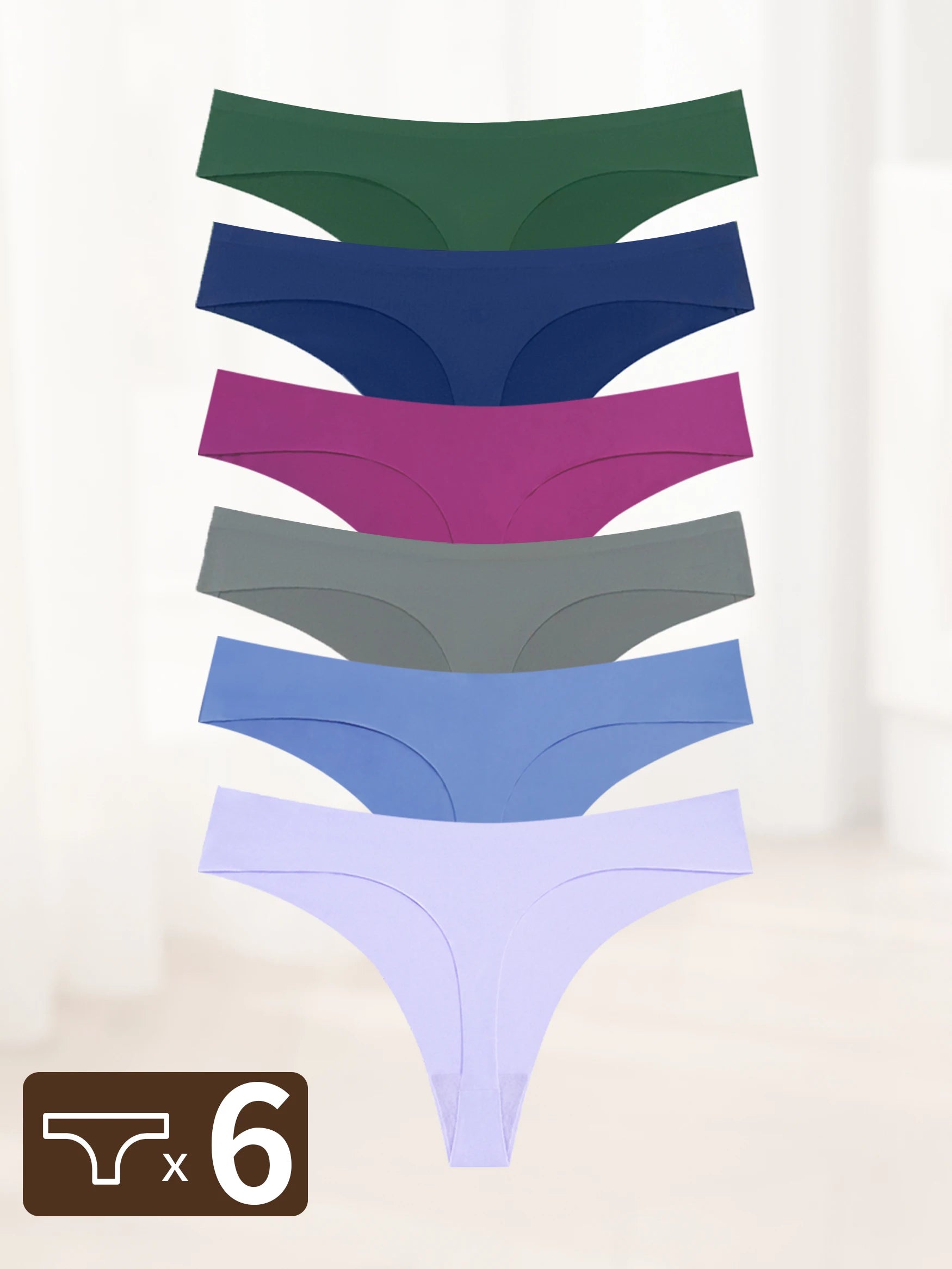 Bộ 6 Quần Lót Nữ Không Đường May Lưng Thấp Co Giãn