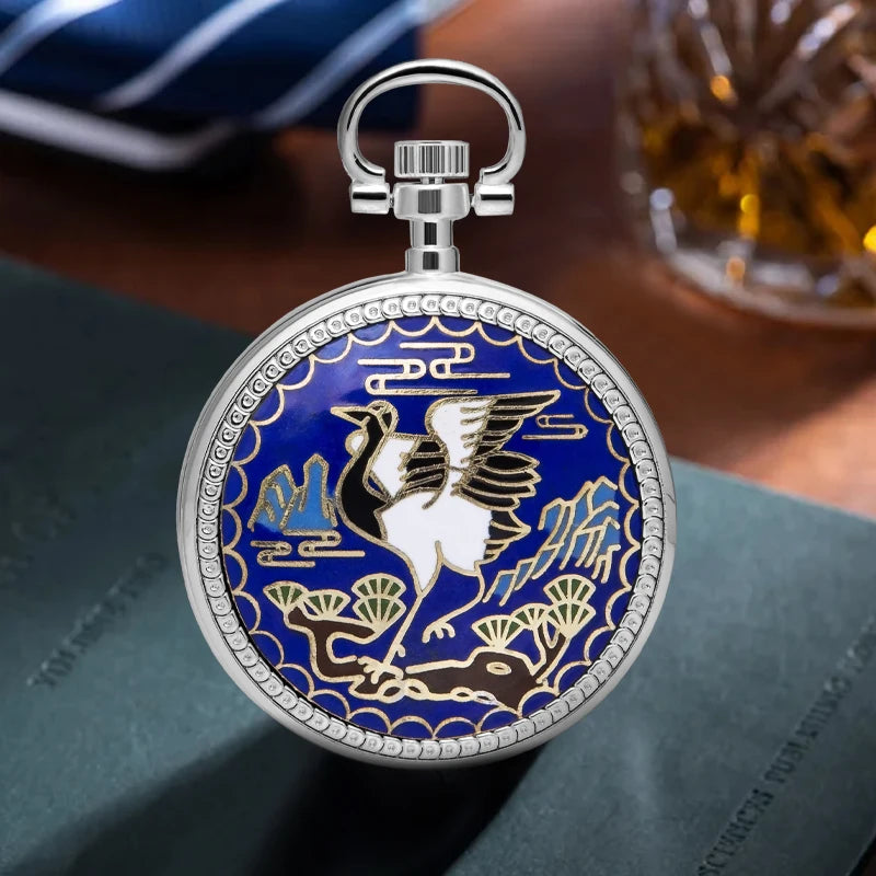 Đồng hồ cơ Mặt Trời Mặt Trăng Sao, dây xích dày đẹp.