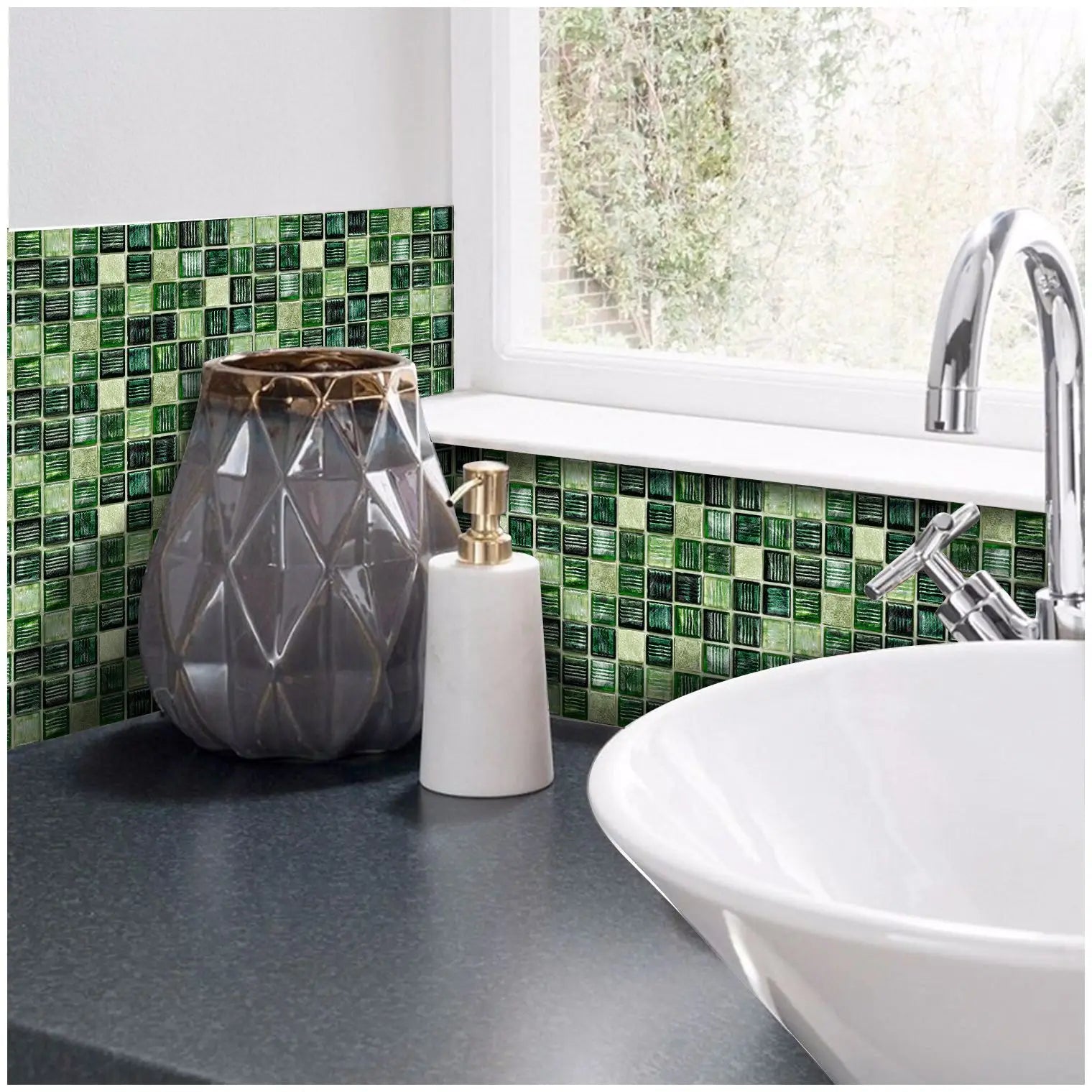 10 Waterproof Marble Mosaic Tile Stickers