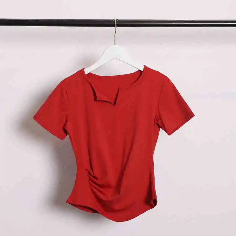 Sexy Fashion Women's Bodycon Gym Shirt with Chest Pad