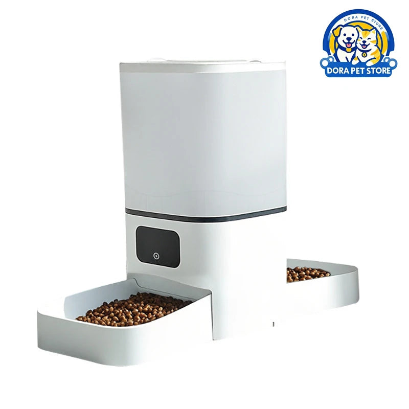 New 6L automatic pet feeder with adjustable camera and cat food intelligent back-to-back feeding machine