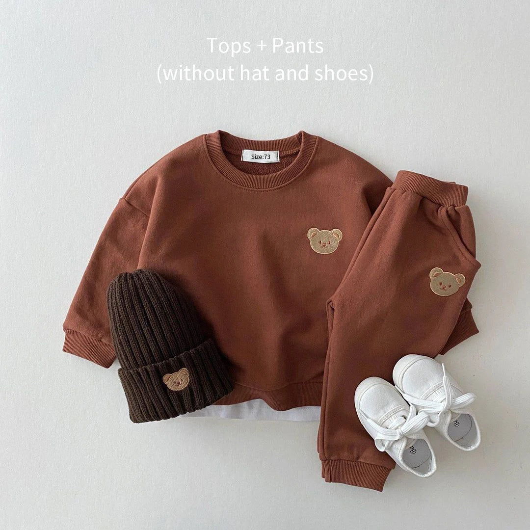 Baby Girl Boy Autumn Outfit Cute Sports Bear Shirt