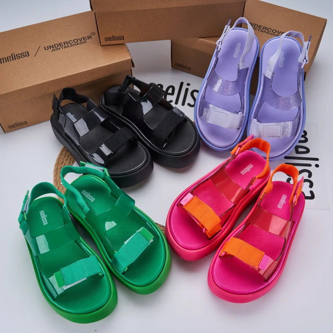 Sandal Nữ Mini Melissa 2025 Sóng Hoa Tim Retro