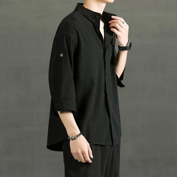 Áo Sơ Mi Trắng Nam Linen Cotton Ngắn Tay Thời Trang - Daisan Mart