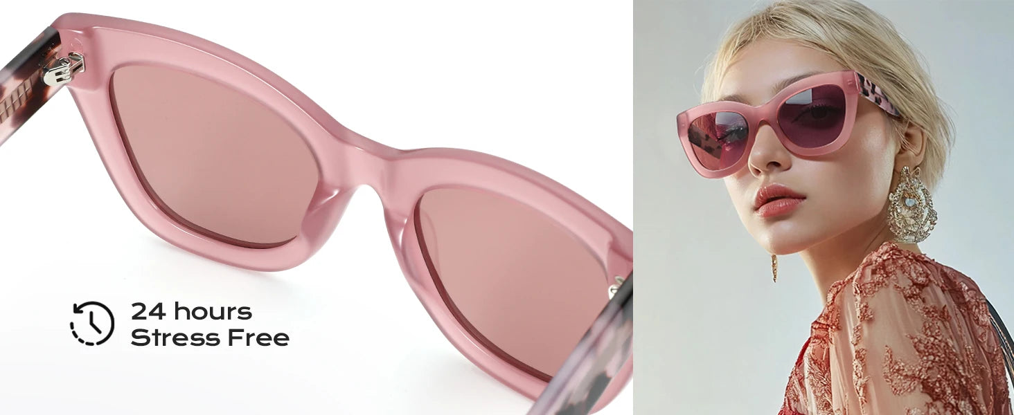 ZENOTTIC Handmade Acetate Polarized Sunglasses Fashion Square Shade UV400 Protection Sun Glasses for Women - Daisan Mart