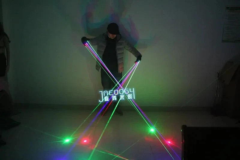 DJ Laser Gloves RGB 2in1 LED Stage Party Lights