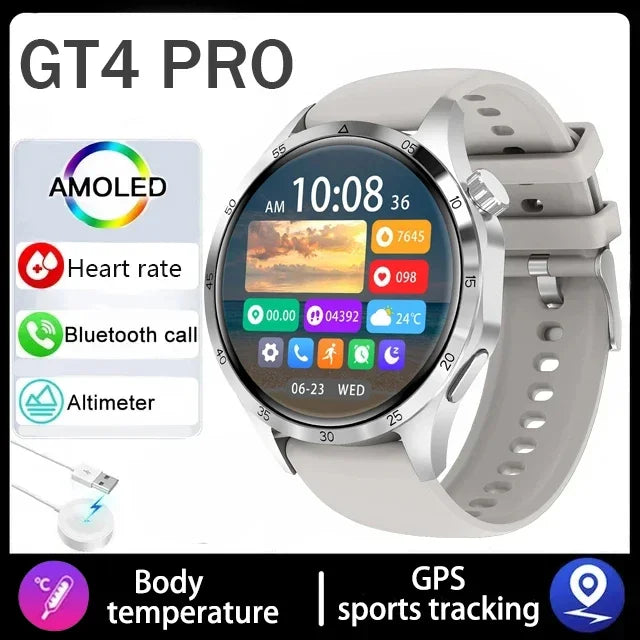 Đồng Hồ Thông Minh 4 Pro 2025 Màn AMOLED GPS NFC BT
