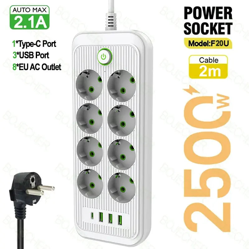 Ổ Cắm Điện Đa Năng 2M, USB, Chống Sét, Lọc Nhiễu