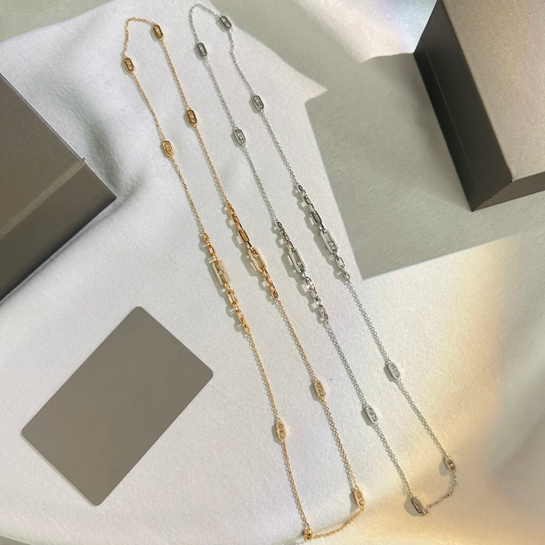 Exquisite 10-sided S925 silver necklace for men and women