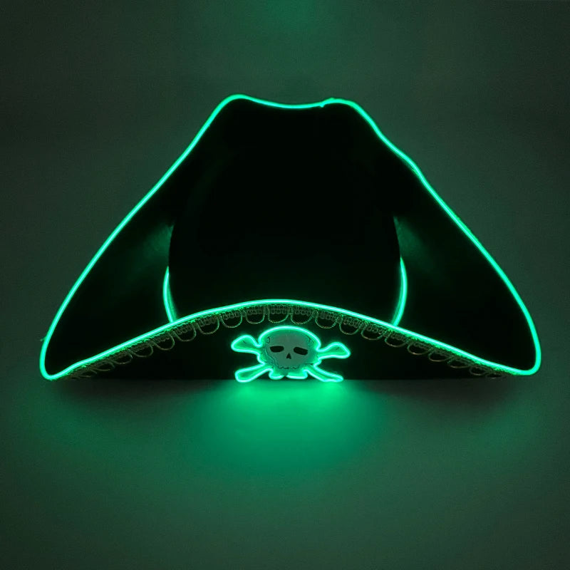 Adult Halloween LED Light Up Pirate Hat