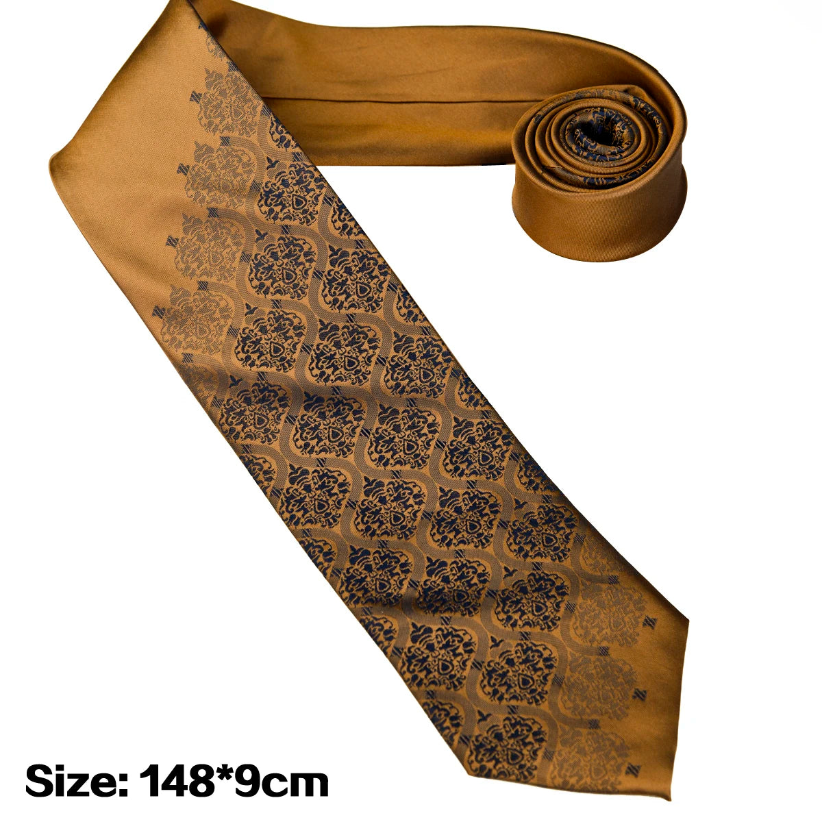 復古領帶，10厘米，100%真絲，抽象圖案