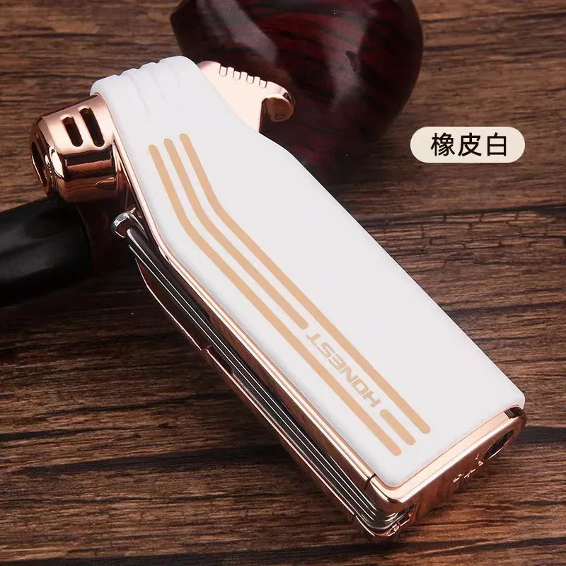 New Multifunctional Special Pipe Machine Oblique Fire Retro Open Fire Lighter Inflatable with Smoke Knife Pressure Stick Scraper - Daisan Mart