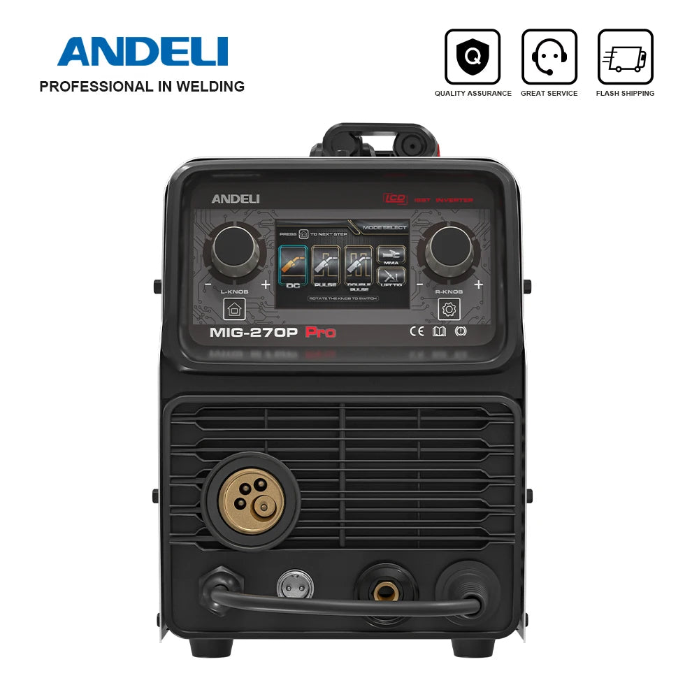 ANDELI weld machine MIG-270P PRO LCD Screen Double Pulse MIG Lift TIG MMA Spool Aluminum Welding DC Semi-automatic MIG Welder - Daisan Mart