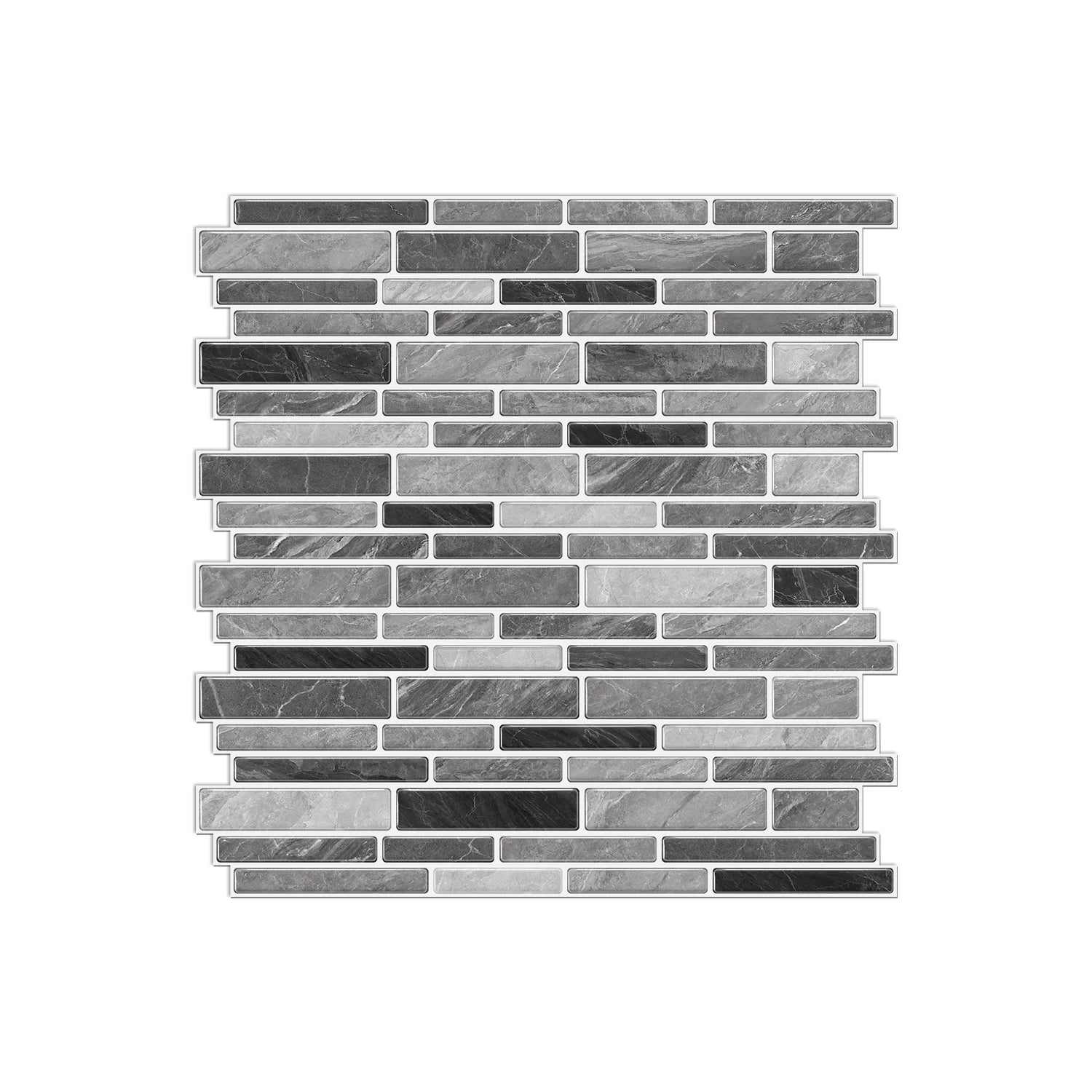 1/12pcs Classic Black And White Tile Marble Room Decoration Kitchen Living Room Waterproof Self-Adhesive Wall Sticker Detachable