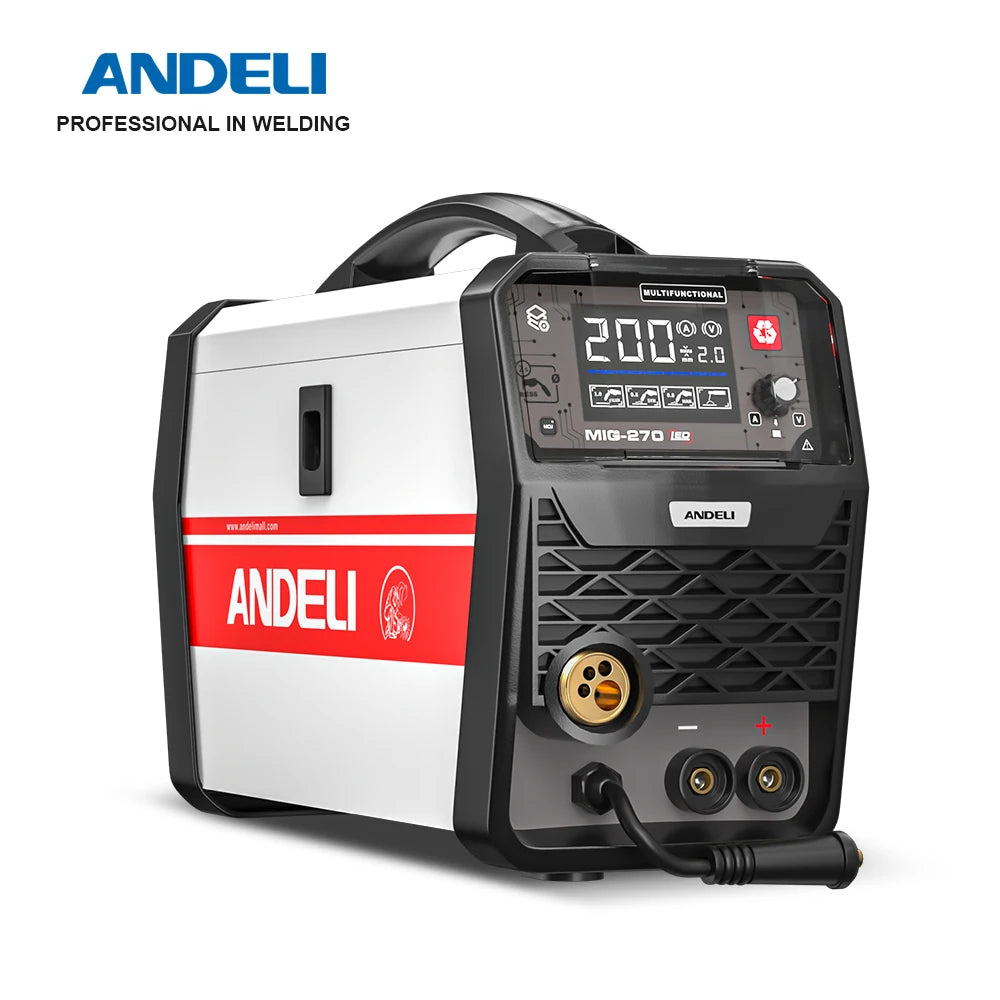 ANDELI MIG-270 Semi-automatic Welding Machine 3 in 1 MIG/Lift TIG/Stick Inverter MIG Welder Gas/Gasless Welding for Household - Daisan Mart