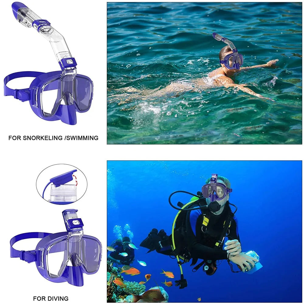 Underwater Snorkeling Half Face Children Swimming Mask Set Scuba Diving Respirator Masks Anti Fog Safe Breathing for Adult