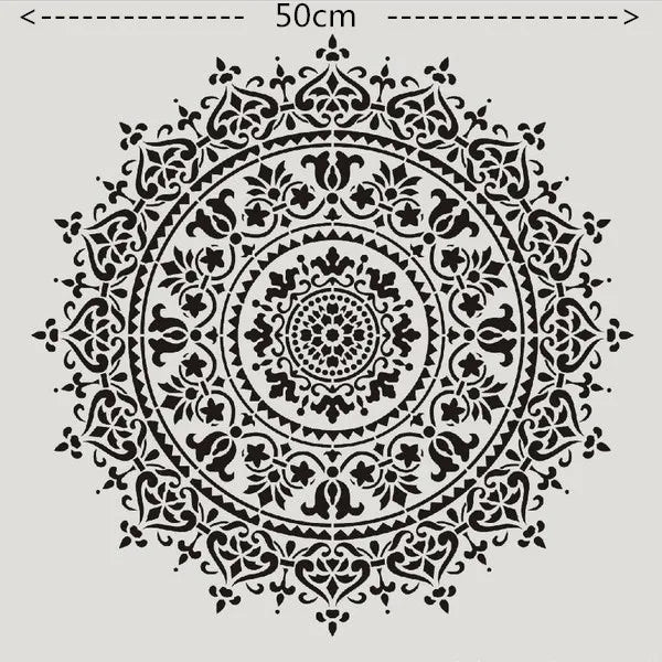 50*cm size diy craft mandala mold for painting stencils stamped photo album embossed paper card on wood, fabric, wall