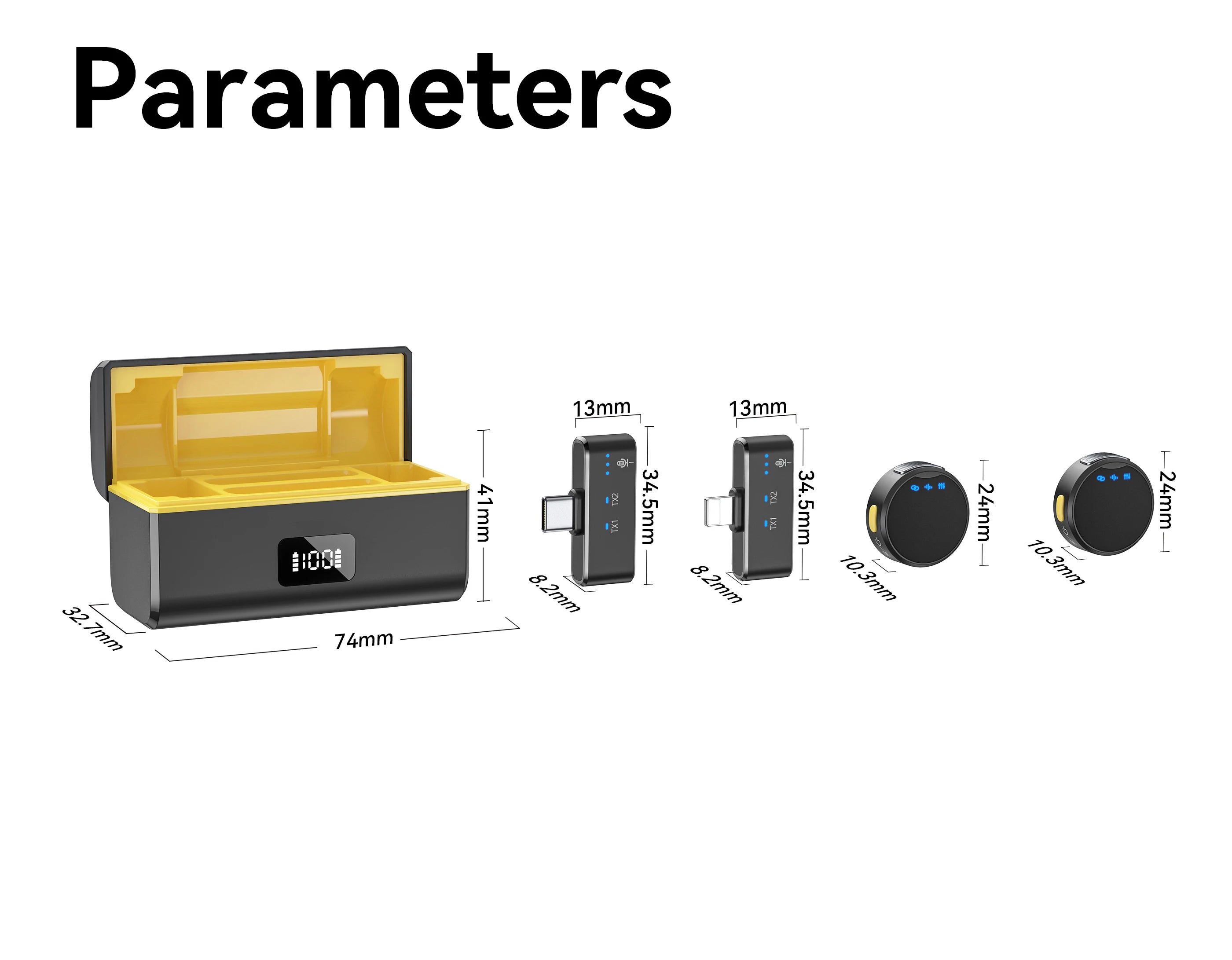 Wireless Lavalier Microphone with Noise Canceling Professional Magnetic Microphone for Studio Recording Interview Live Broadcast