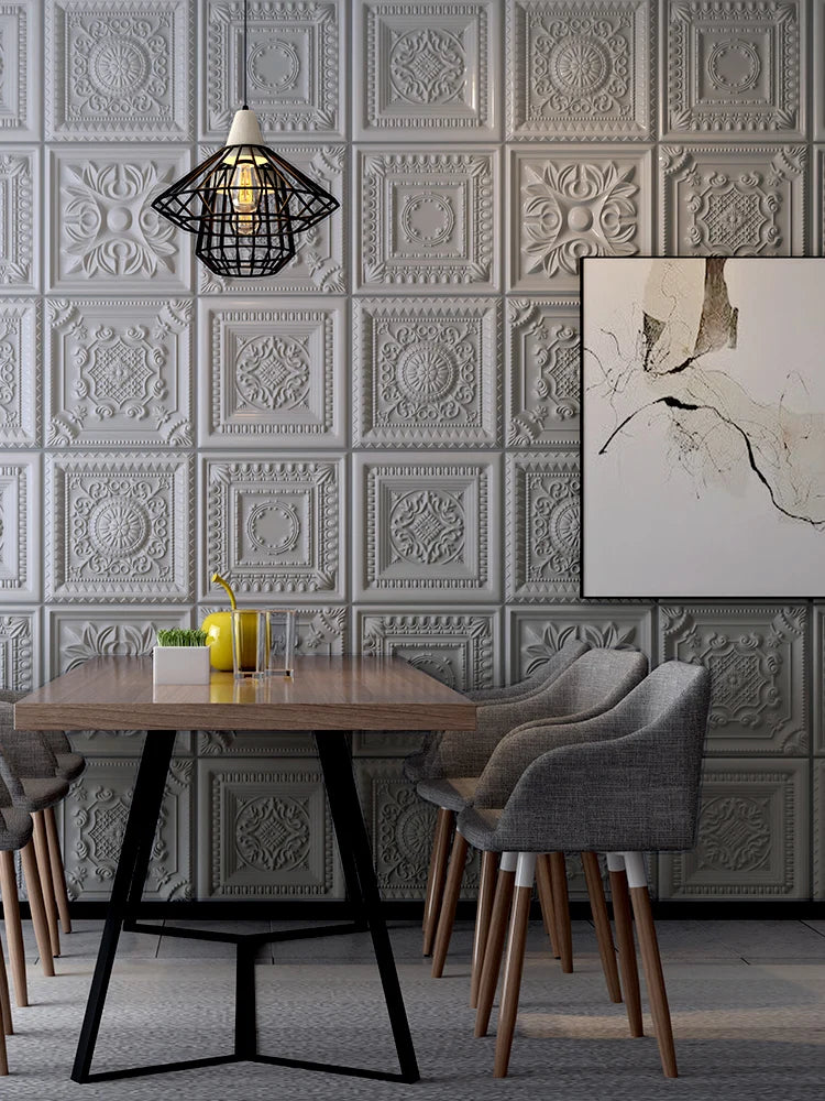 Nordic wallpaper self-adhesive 3D wall sticker bedroom living room wallpaper background wall decoration sticker