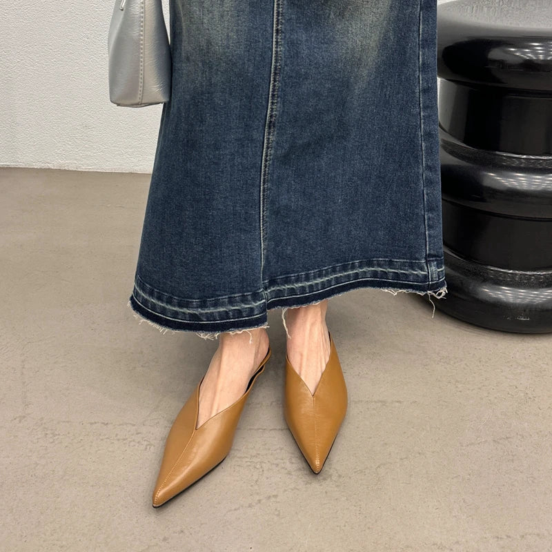 Dép Mũi Nhọn Nữ Thời Trang SUOJAILUN 2024 Mới