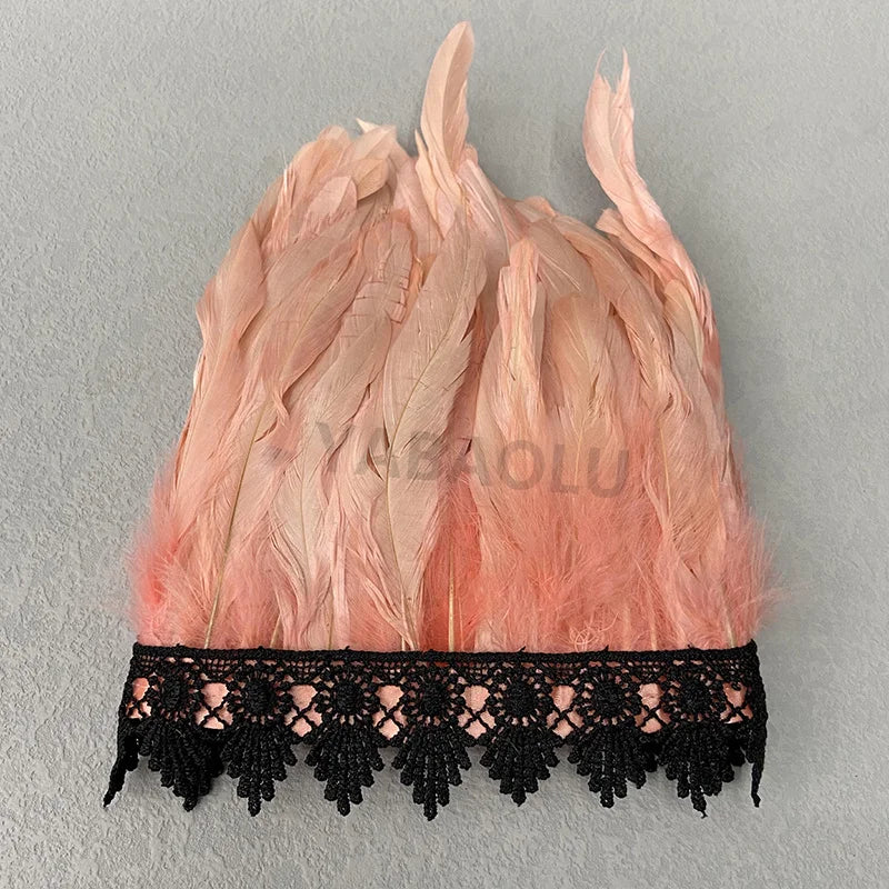 Natural Feather Sleeve Cuffs Gloves Party Cosplay Lace Wrist Cuffs Fur Sleeve Furry Accessories Carnival Stage Show Costume - Daisan Mart