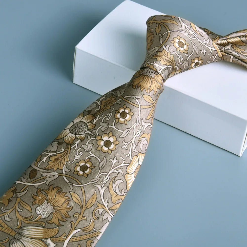 Cà vạt lụa cổ điển hoa 8cm - Quý ông lịch lãm