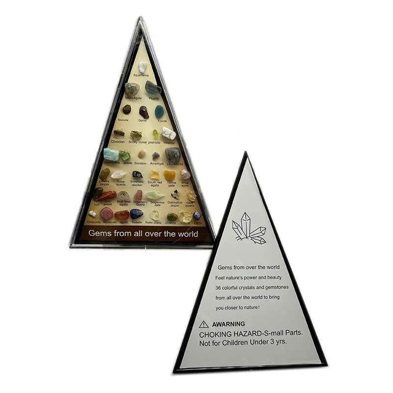 Triangular Natural Quartz Stone Sample Set of 36 Samples