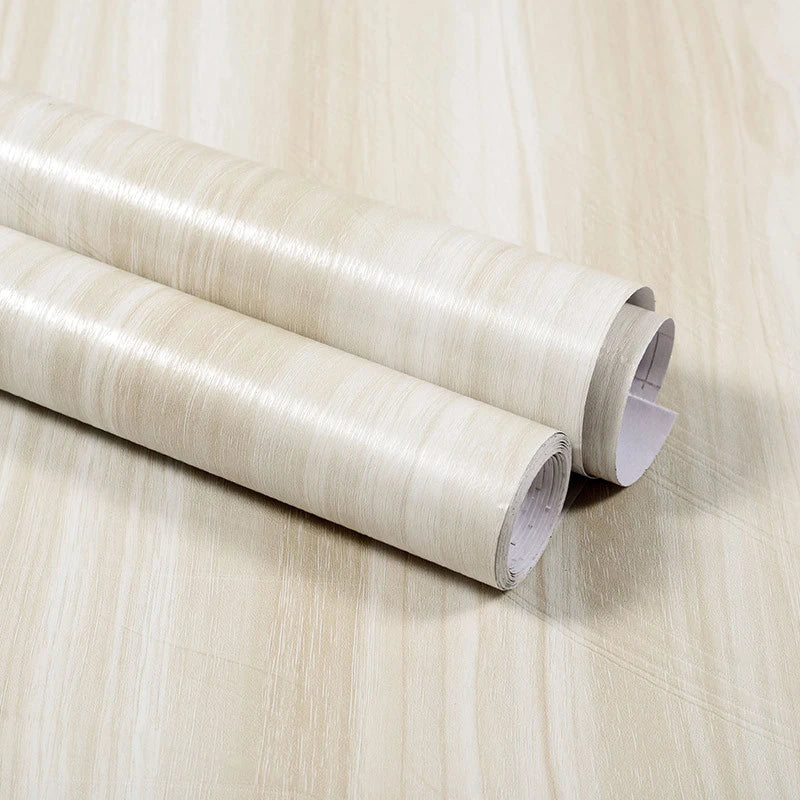 Wood Grain Home Decor Furniture Waterproof Vinyl Wall Sticker Self Adhesive PVC Wallpaper Kitchen Cabinet Door Sticker