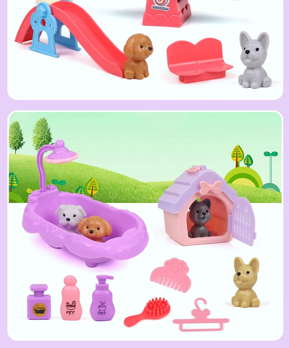 Cute Pet Basket Toy Set - Christmas Gift for Kids