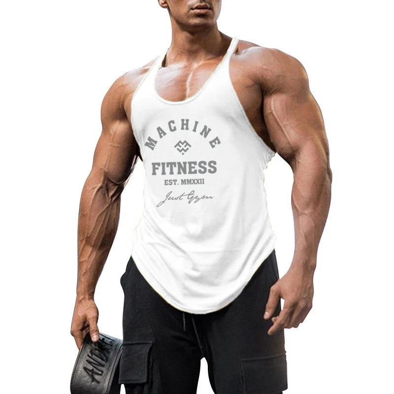 Áo Tank Tập Gym Nam Y Back Cotton Không Tay Bodybuilding