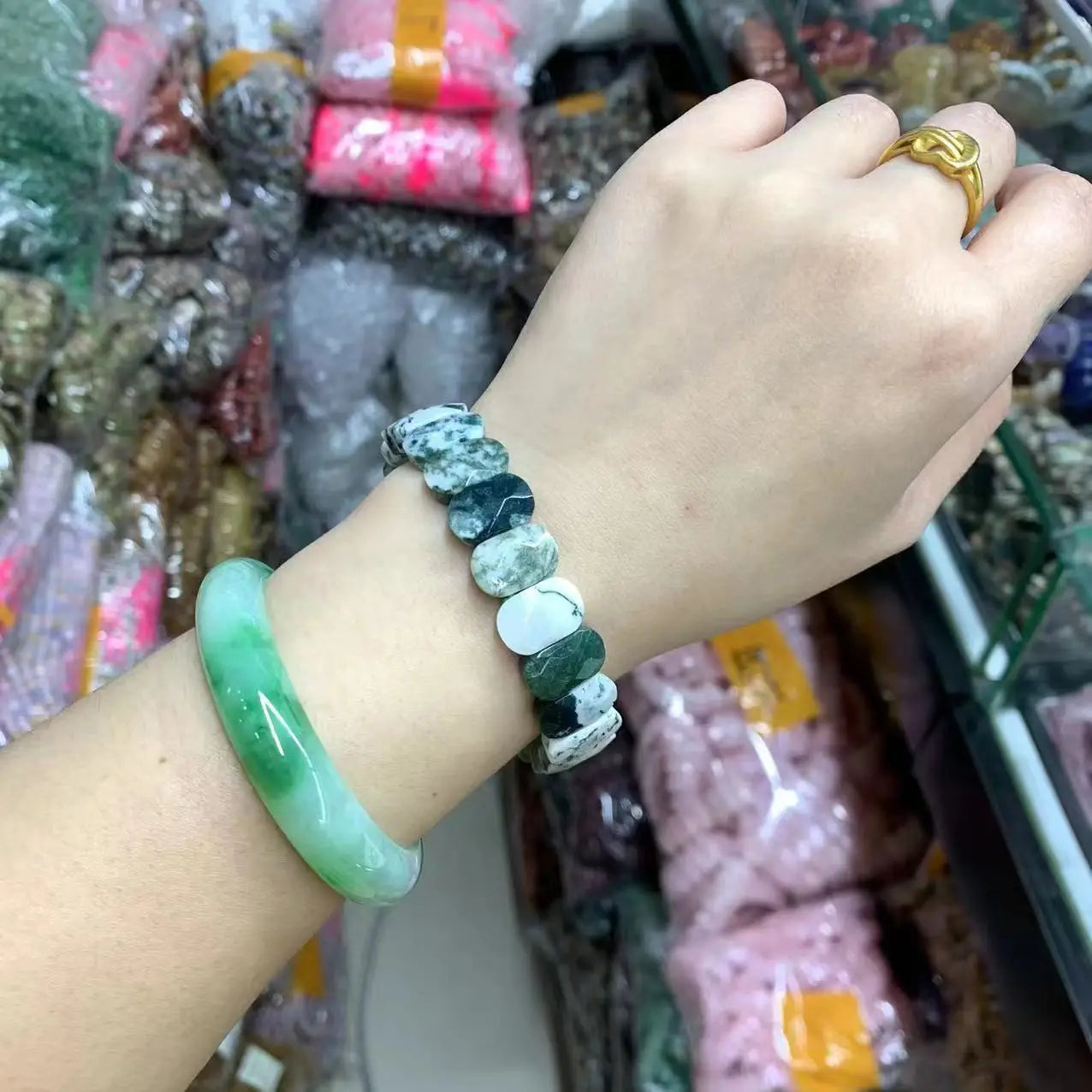 Natural Green Moss Agate Bracelet - Fashion Gift