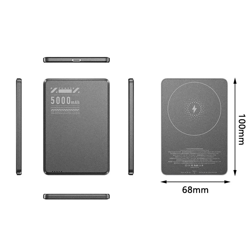 OnePlus Ultra-thin magnetic Power Bank 5000 mAh Wireless Metal MagSafe PD 20W Large Capacity Fast Charging Portable Power Bank - Daisan Mart