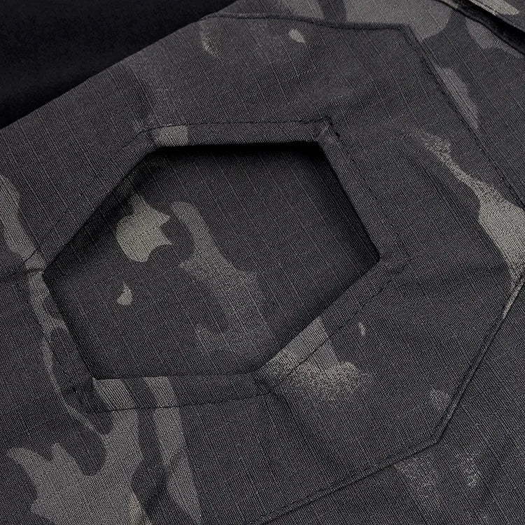 Men's Tear Resistant Cotton Camo Long Sleeve Tactical Shirt