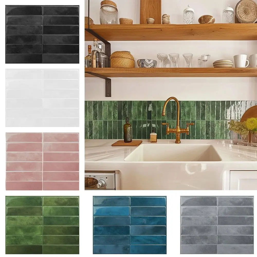 Waterproof Self Adhesive Tile Wall Stickers Oil-proof Moisture-proof Wall Decal DIY Heat-resistant Wallpaper