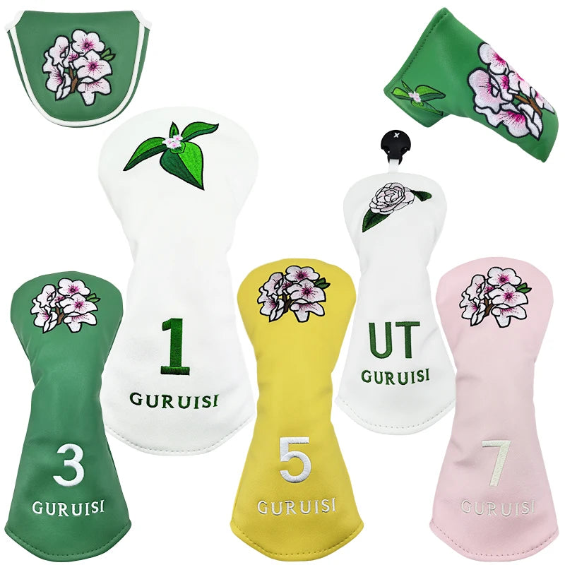 Floral embroidered golf club cover set - Driver &amp; Fairway Woods