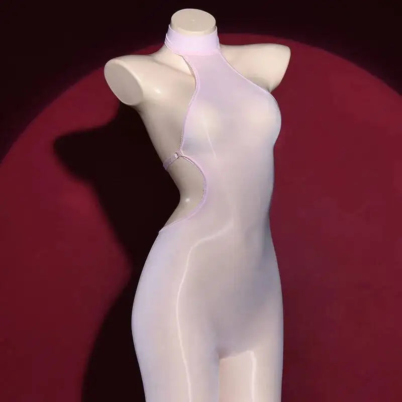 Sexy Backless Glossy Bodysuit 6D Horse Oil ZNZ1