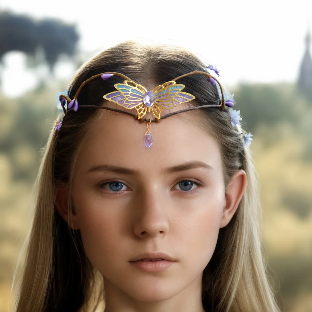 Vương Miện Tiên Rừng Tóc Nữ Pha Lê Tua Rua