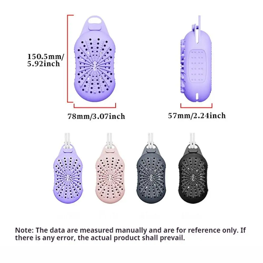 Dual-Sided Silicone Bar Soap Scrubber Exfoliating Soap Holder Pouch With Gentle Deep-Clean Quick-Dry Soap Saver For Shower