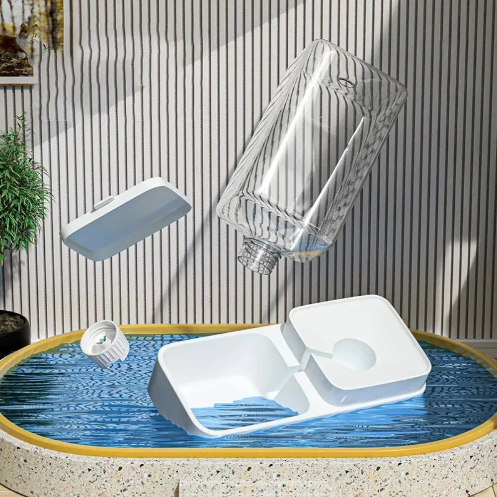 Pet automatic feeder cat water dispenser dog bowl medium-sized dog feeding water feeding basin combination food storage bucket - Daisan Mart
