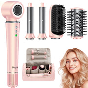 High Speed ​​5 in 1 Hair Dryer Hot Air Comb Set,Hair Brush Curling Iron Hair Straightener Styling Tool For Blow Dryer Gift Box